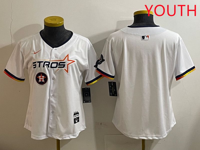 Youth Houston Astros Blank White three generations Joint Name Nike 2025 MLB Jersey style 5